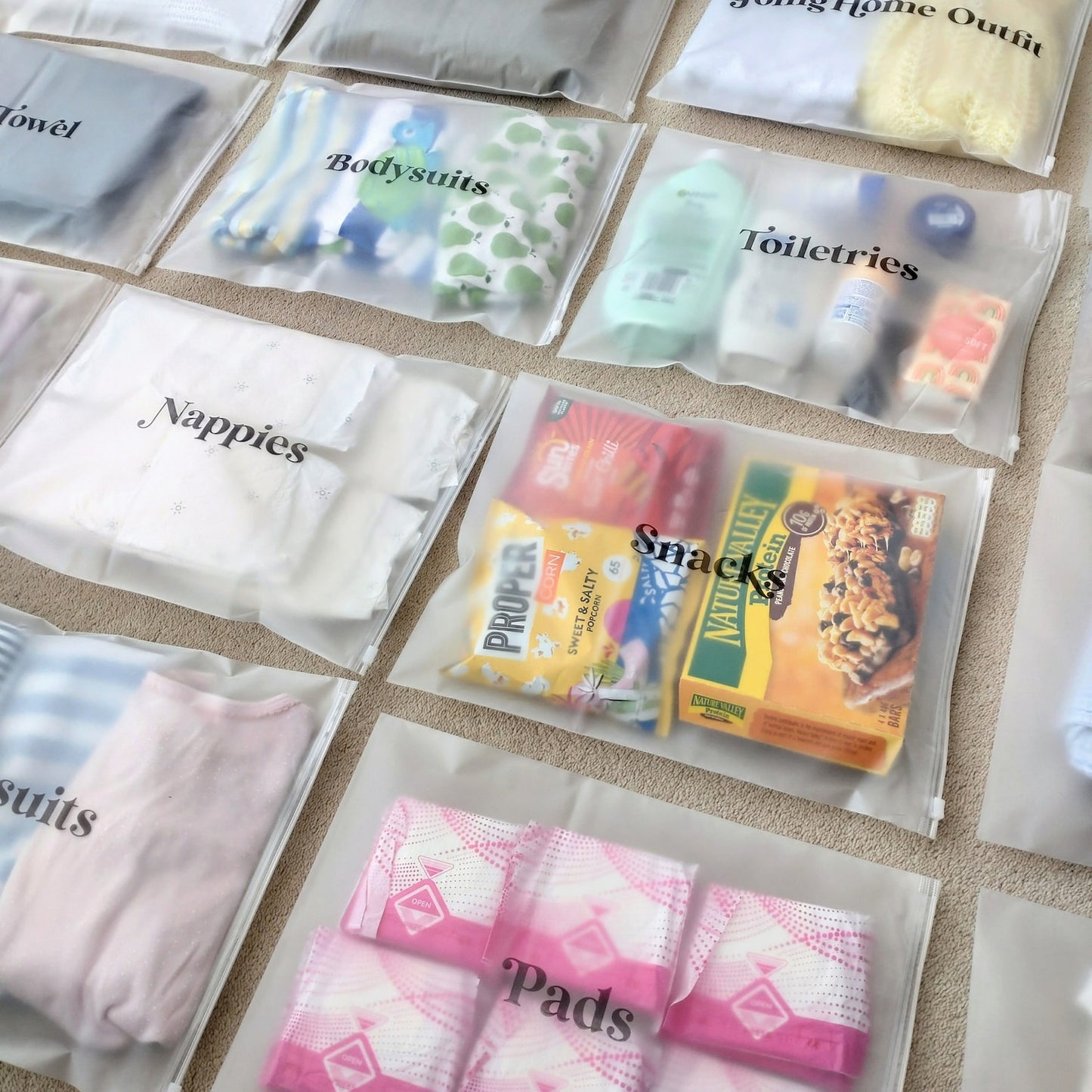 18-Piece Baby Hospital Bag Organizer Pouches - Maternity Essentials